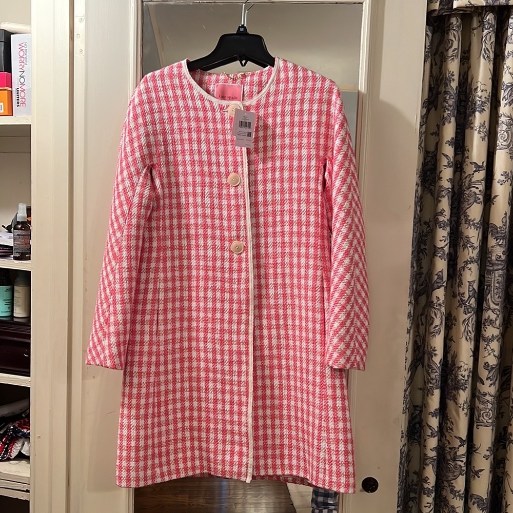 Kate Spade pink and cream tweed jacket